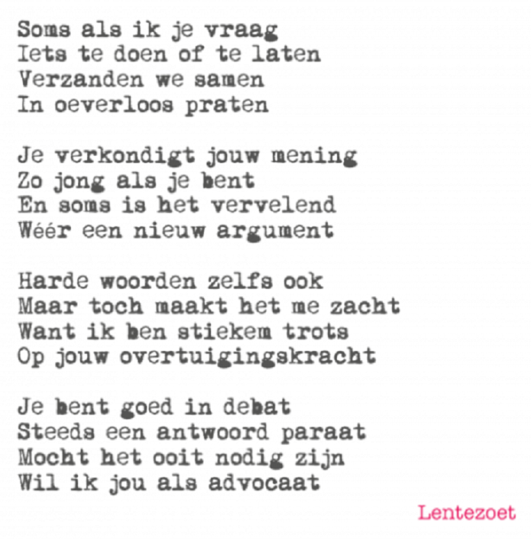 Gedicht trots op mijn gezin