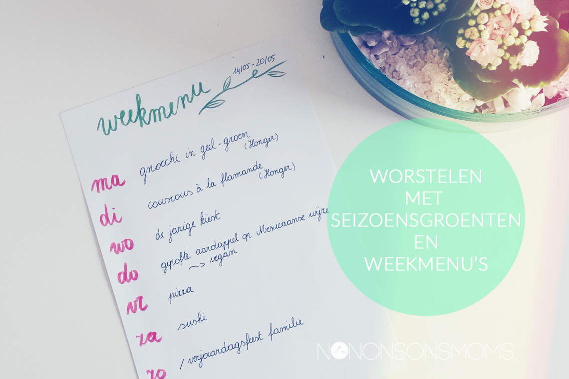 worstelen met weekmenu's en seizoensgroenten